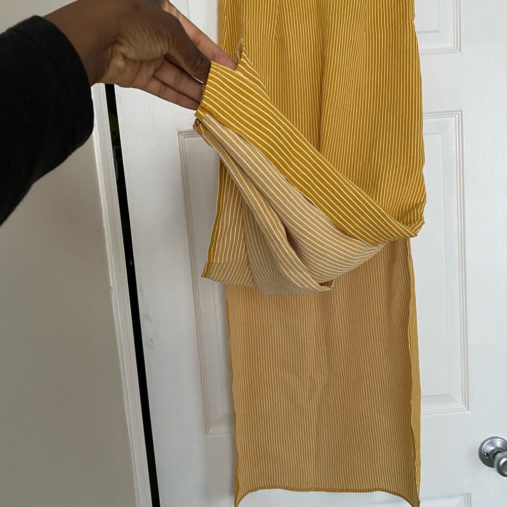 Yellow Pinstripe Maxi Skirt